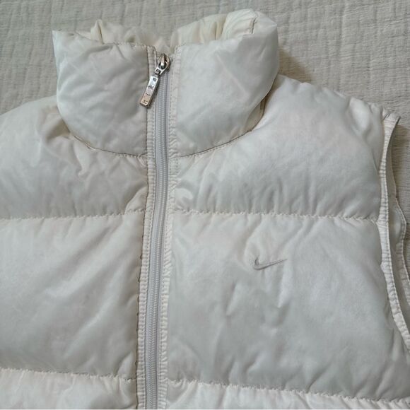 Vintage Y2K Nike Puffer Vest 12-14 XL White Duck Goose Down - Picture 3 of 10